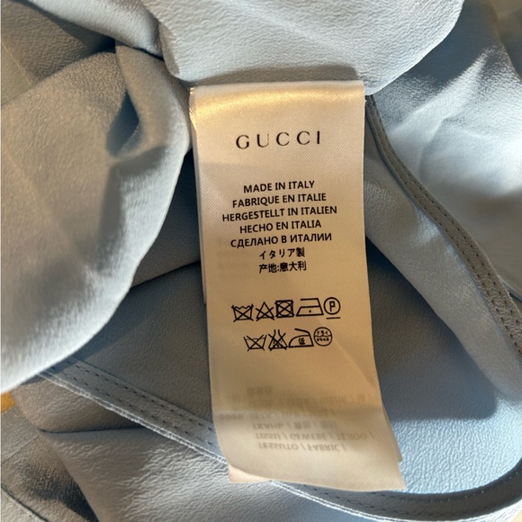 Gucci silk top - blue - medium - Picture 6 of 8
